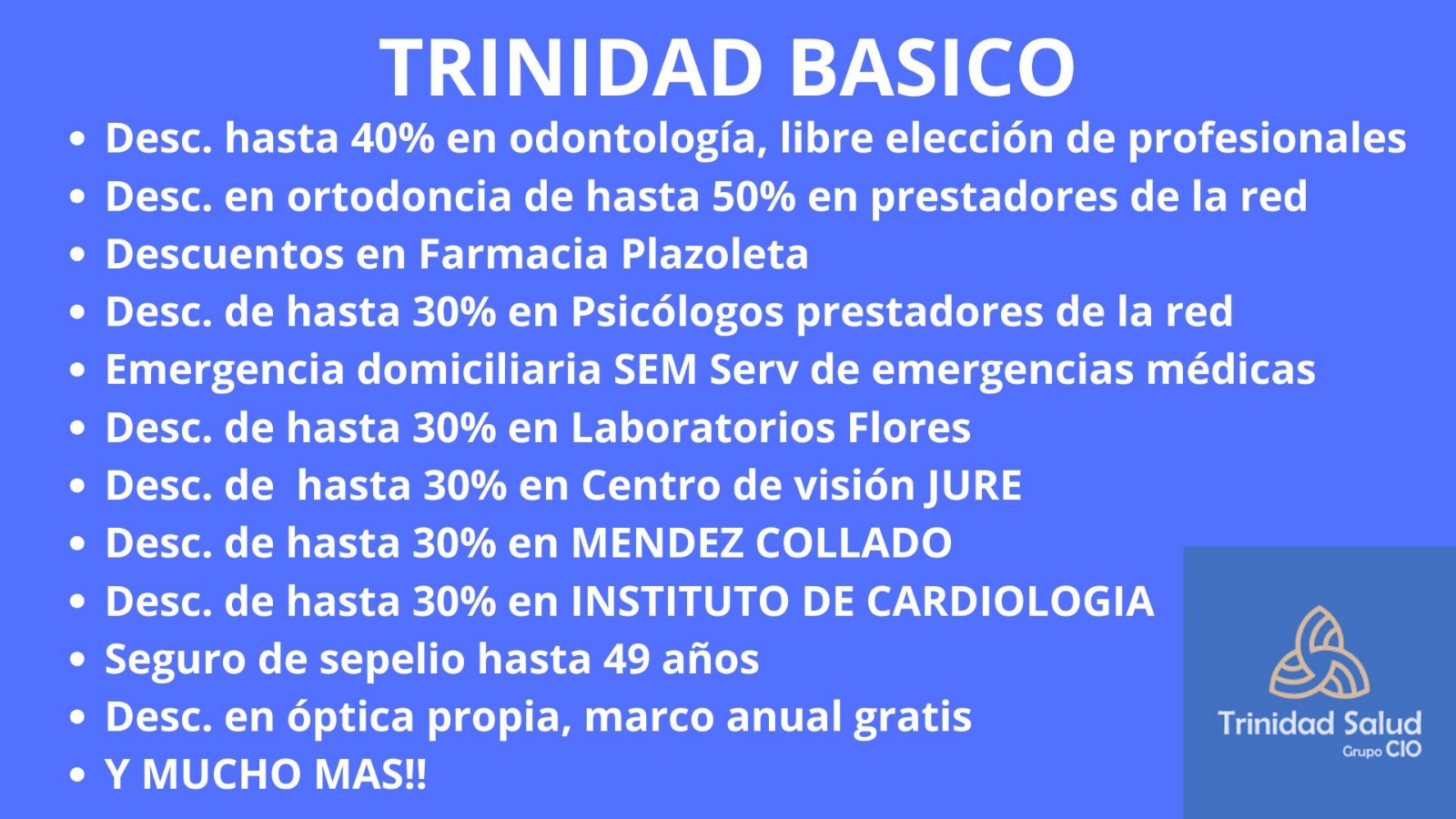 Placa del plan Trinidad Basico